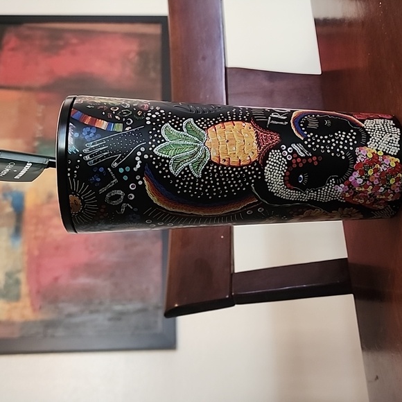 Starbucks x Farm Rio Black Floral Colorful Travel Tumbler - Picture 2 of 11